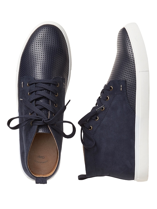 View large product image 1 of 1. Perforated chukka sneakers