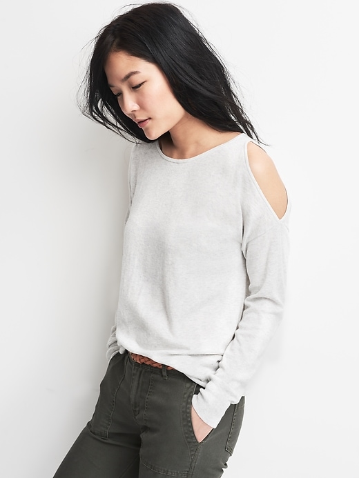 Grey cold hotsell shoulder sweater