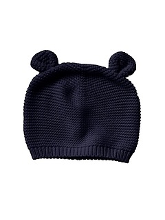 GAP Baby Girl Size 0-3 Months Pink Bear Animal Garter Knit Sweater Hat w/Ears 