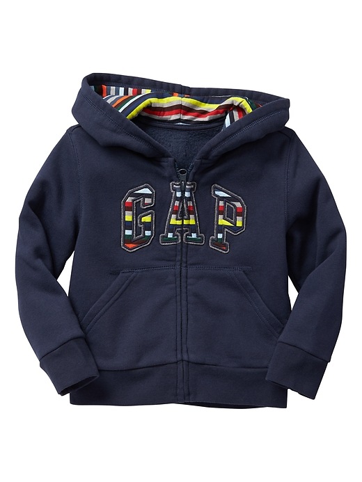 View large product image 1 of 1. Crazy stripe arch logo zip hoodie