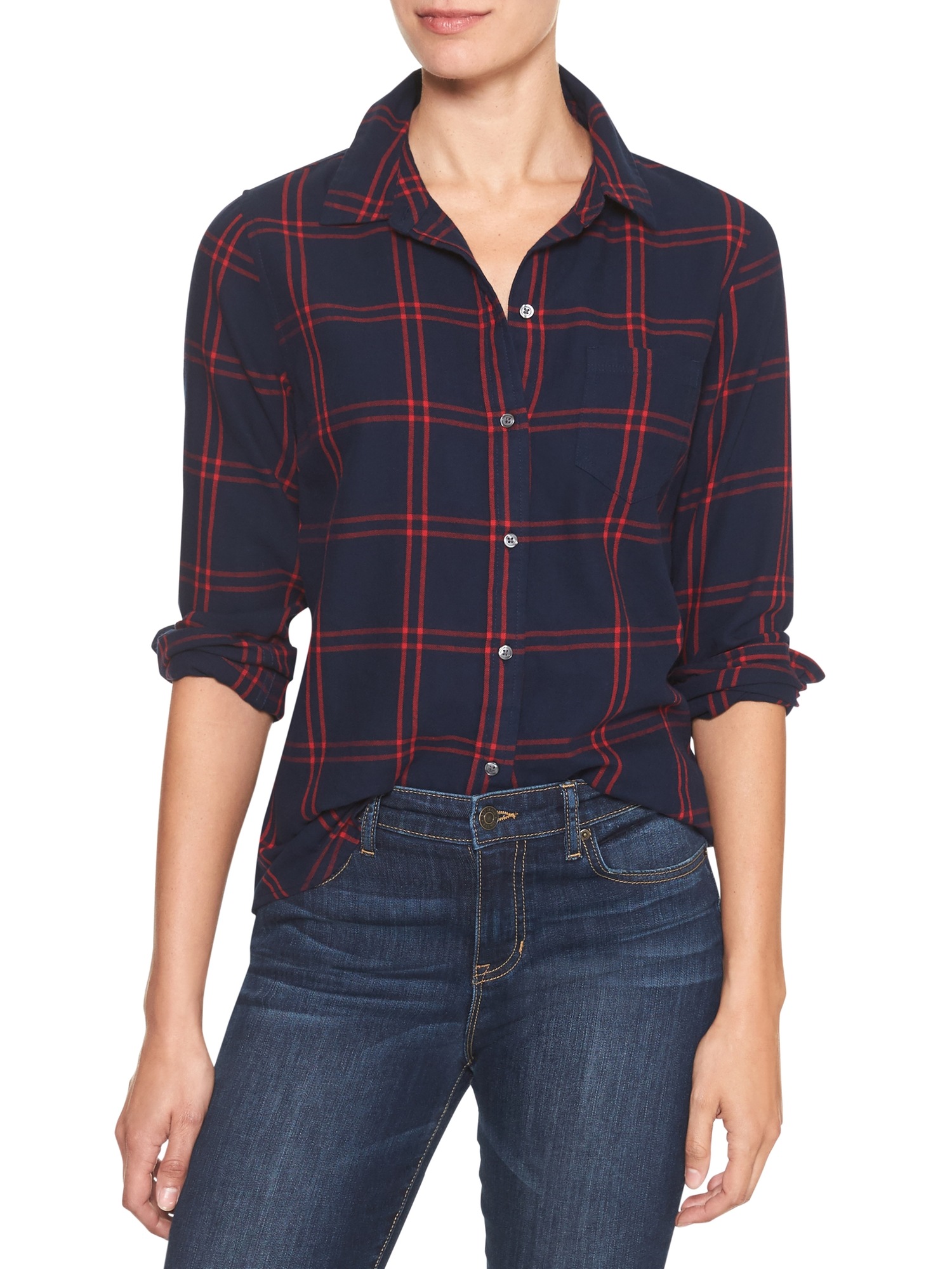 Plaid boyfriend shirt Gap Factory