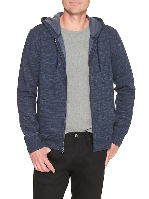 Image number 3 showing, Space-dyed zip hoodie