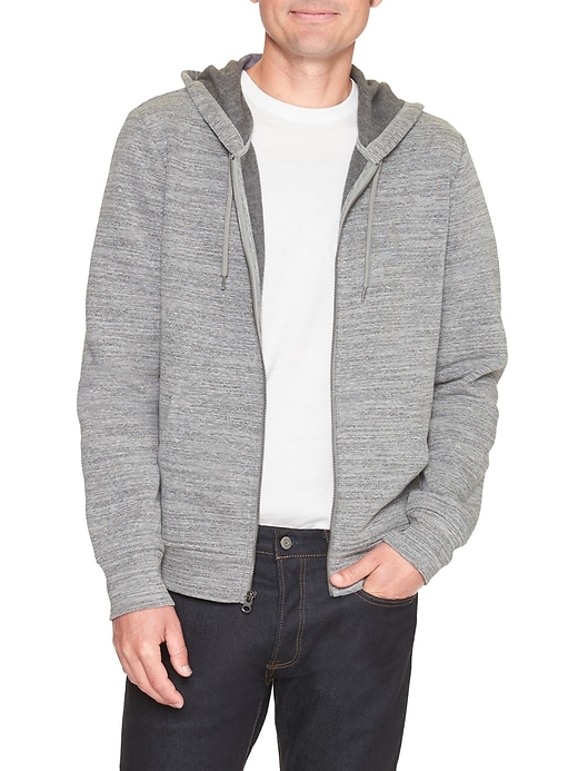 Image number 1 showing, Space-dyed zip hoodie