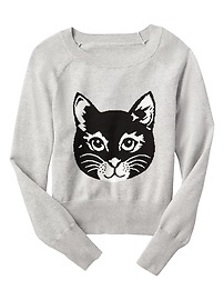 View large product image 3 of 3. Cat intarsia sweater