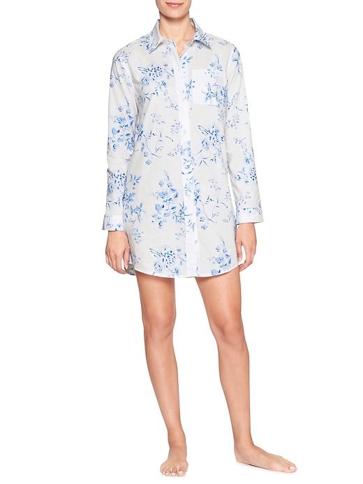 View large product image 1 of 1. Poplin sleep gown