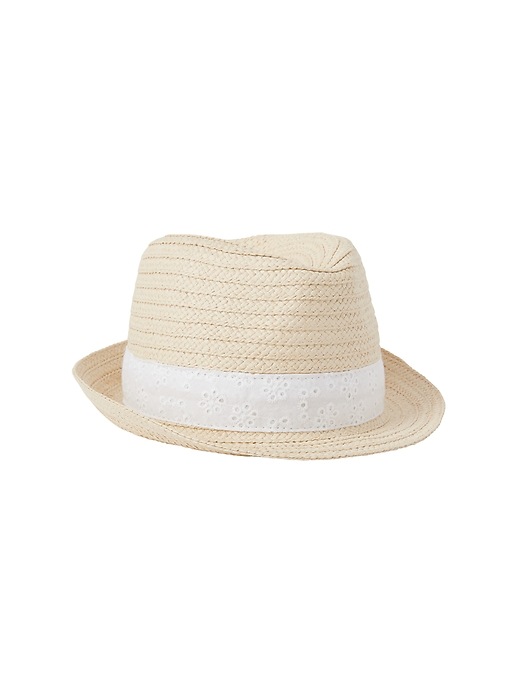 View large product image 1 of 1. Eyelet Straw Hat