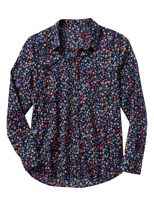 Image number 3 showing, Print Two-Pocket Boyfriend Shirt