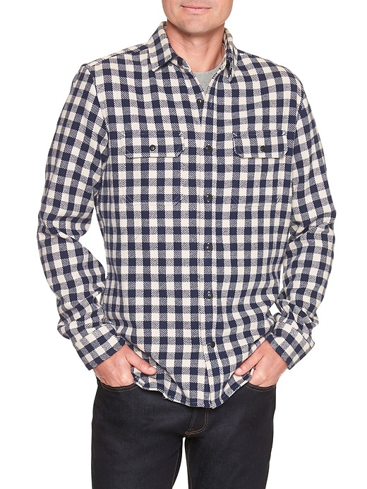 Image number 2 showing, Print two-pocket twill shirt