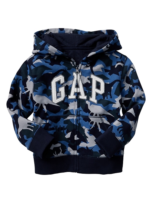 View large product image 1 of 1. Print Arch Logo Zip Hoodie