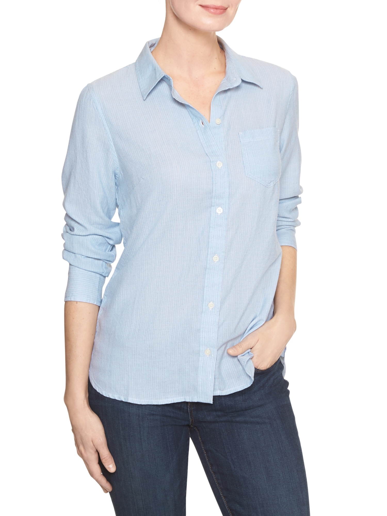 Fitted boyfriend shirt Gap Factory