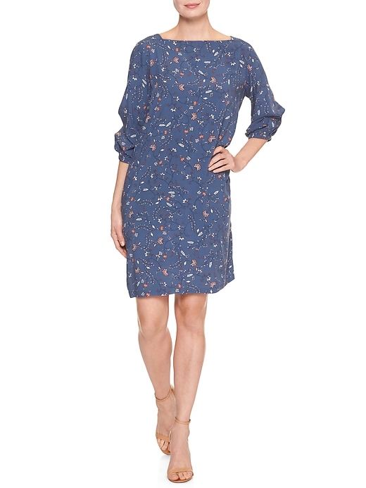 View large product image 1 of 1. Print shift dress