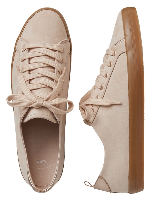 View large product image 1 of 1. Faux-suede lace-up sneakers