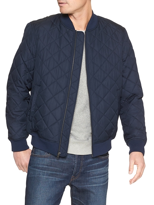 Image number 1 showing, Quilted bomber jacket