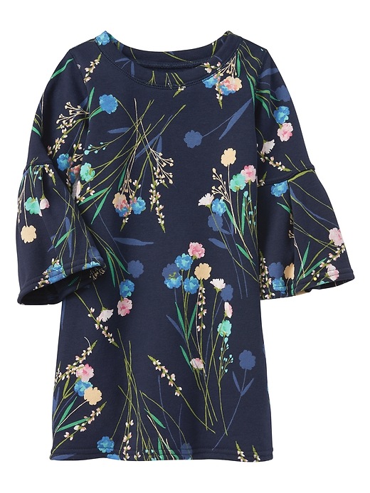 View large product image 1 of 1. Floral bell-sleeve dress
