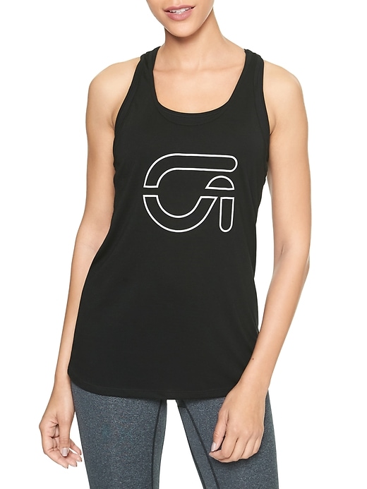 View large product image 1 of 1. GapFit graphic racer tank