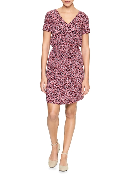 Image number 5 showing, Keyhole Short-Sleeve Dress in Rayon