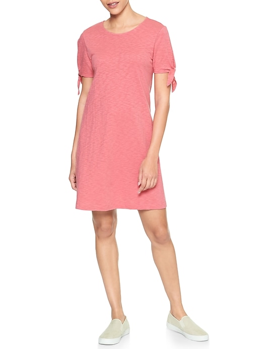 View large product image 1 of 1. Open-Sleeve Swing Dress in Jersey
