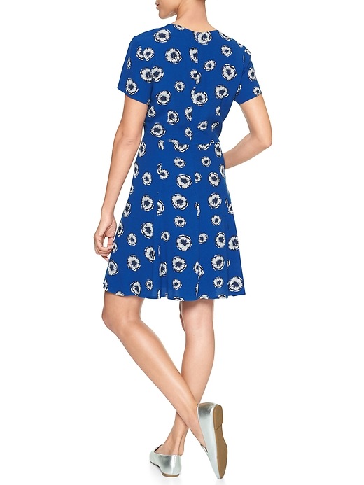 View large product image 2 of 3. Print Short Sleeve Dress in Rayon