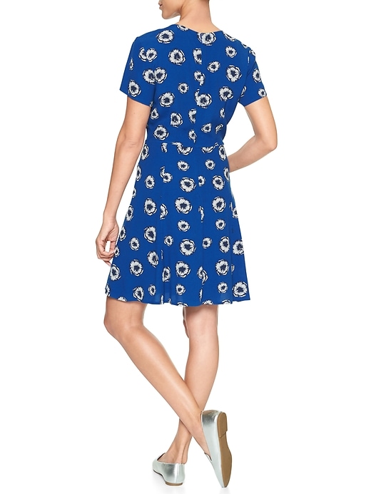 Image number 2 showing, Print Short Sleeve Dress in Rayon