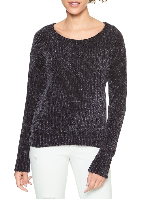 View large product image 1 of 1. Chenille crewneck sweater