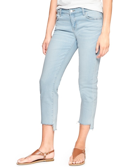 Image number 1 showing, Mid rise straight crop jeans