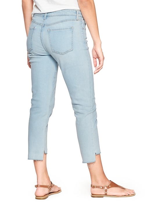 Image number 2 showing, Mid rise straight crop jeans