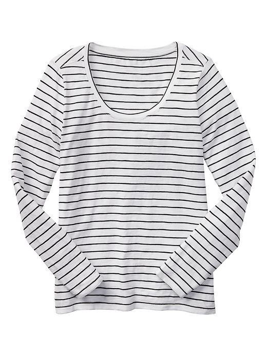 Image number 2 showing, Easy Stripe Long-Sleeve T-Shirt in Slub Jersey