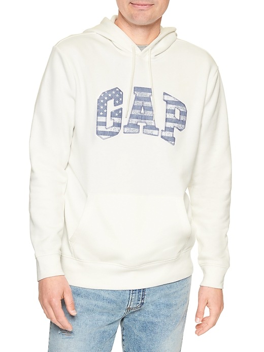 View large product image 1 of 1. Americana Logo Pullover Fleece Hoodie