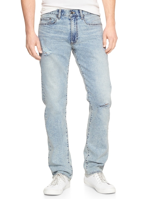 Image number 1 showing, Wearlight Destructed Jeans in Slim Fit with GapFlex