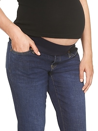View large product image 3 of 3. Maternity demi panel best girlfriend jeans