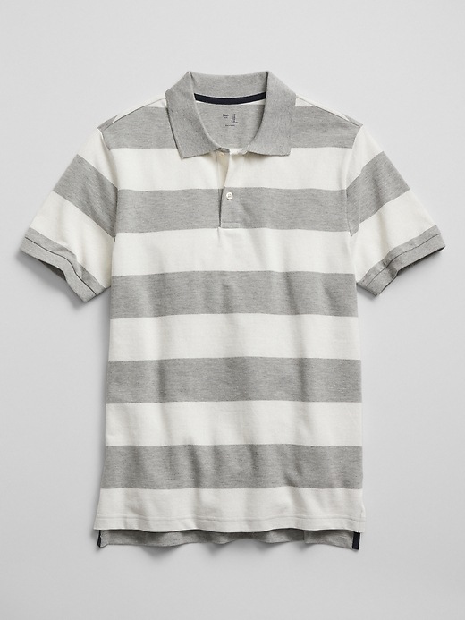 ポロシャツ TRILLION STRIPE RUGBY OVERFIT PIQUE POLO SHIRTS 5JH484 Men's Boxy Heavyweight Rugby Polo | Men's Clearance