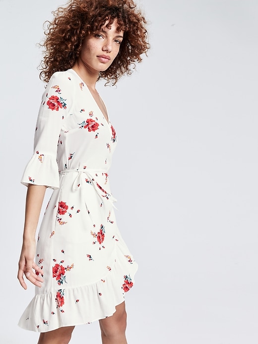 Image number 1 showing, Floral Ruffle Dress in Rayon
