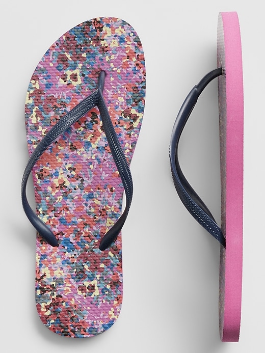 View large product image 1 of 1. Graphic Flip Flops