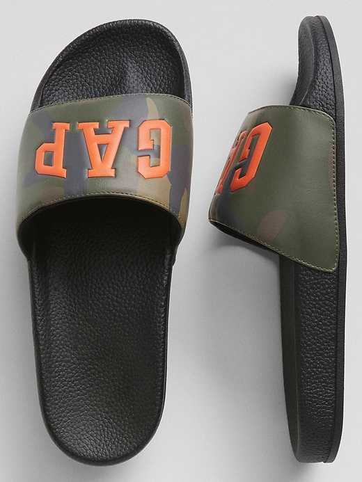 View large product image 1 of 1. Logo Slide Sandals