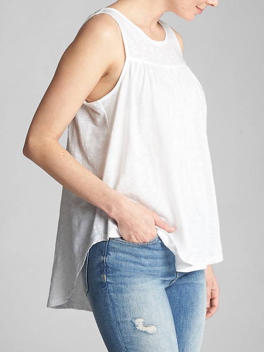 Shirred Swing Tank Top Gap Factory