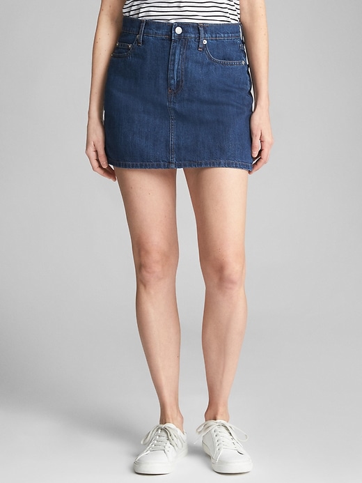 Image number 1 showing, 5-Pocket Denim Mini Skirt