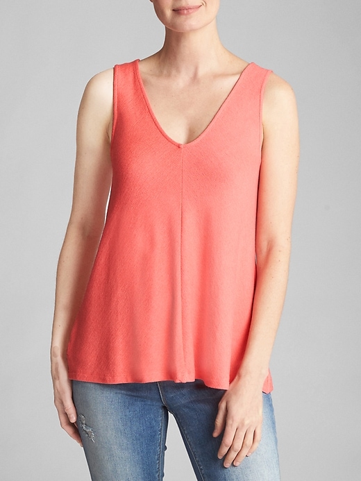 View large product image 1 of 1. Softspun Swing V-Neck Tank Top