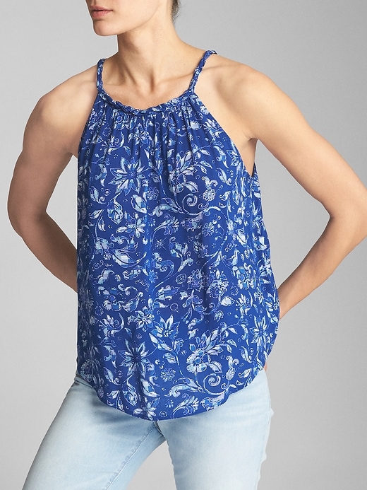 Image number 3 showing, Print Braided Tank in Rayon