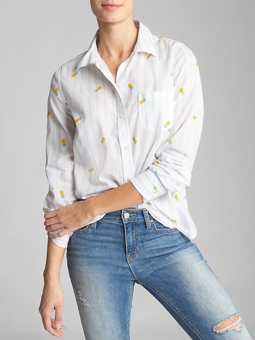Image number 4 showing, Fitted Boyfriend Shirt