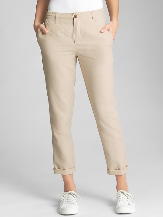 View large product image 1 of 1. Girlfriend Khakis in Linen