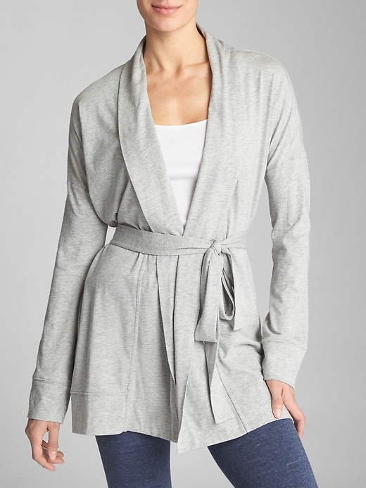 View large product image 1 of 1. Open-Front Cardigan in Jersey