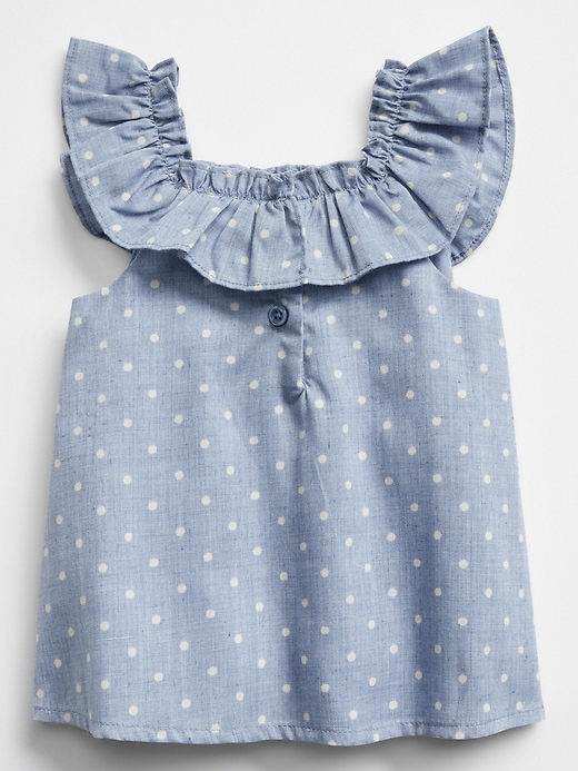 Image number 2 showing, Ruffle Top in Chambray