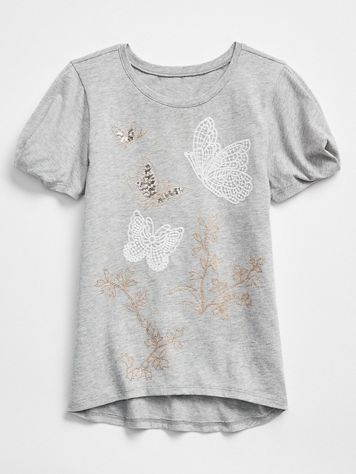 View large product image 1 of 1. Embellished Graphic Tuck-Sleeve T-Shirt