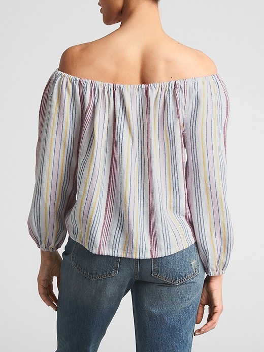 Stripe Off-Shoulder Top | Gap Factory