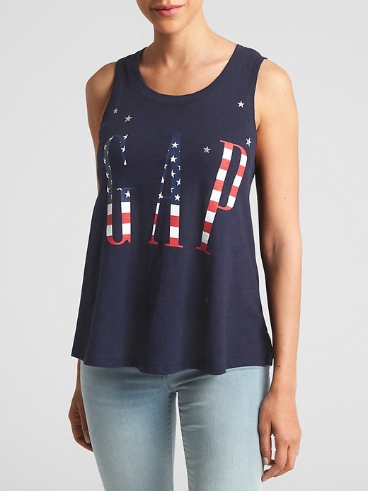 View large product image 1 of 1. Logo Flag Tank Top