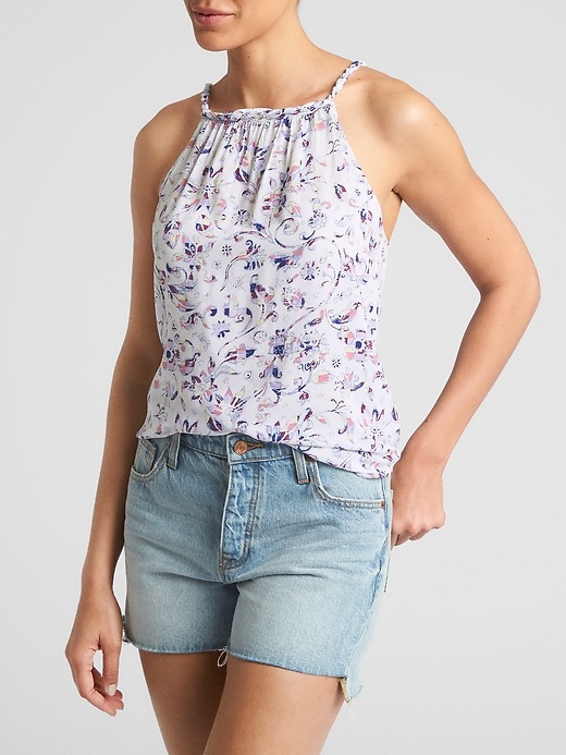 Image number 1 showing, Print Braided Tank in Rayon