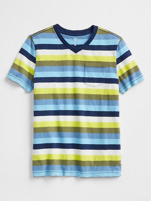 View large product image 1 of 1. Stripe V-Neck T-Shirt