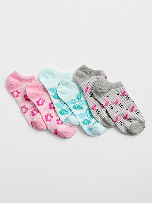 View large product image 1 of 1. Flamingo No-Show Socks (3-Pack)