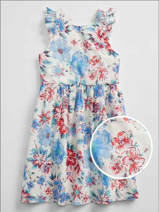 Image number 1 showing, Floral Cross-Back Ruffle Dress
