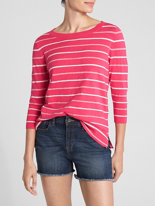 Image number 4 showing, Stripe Three-Quarter Sleeve Sweater